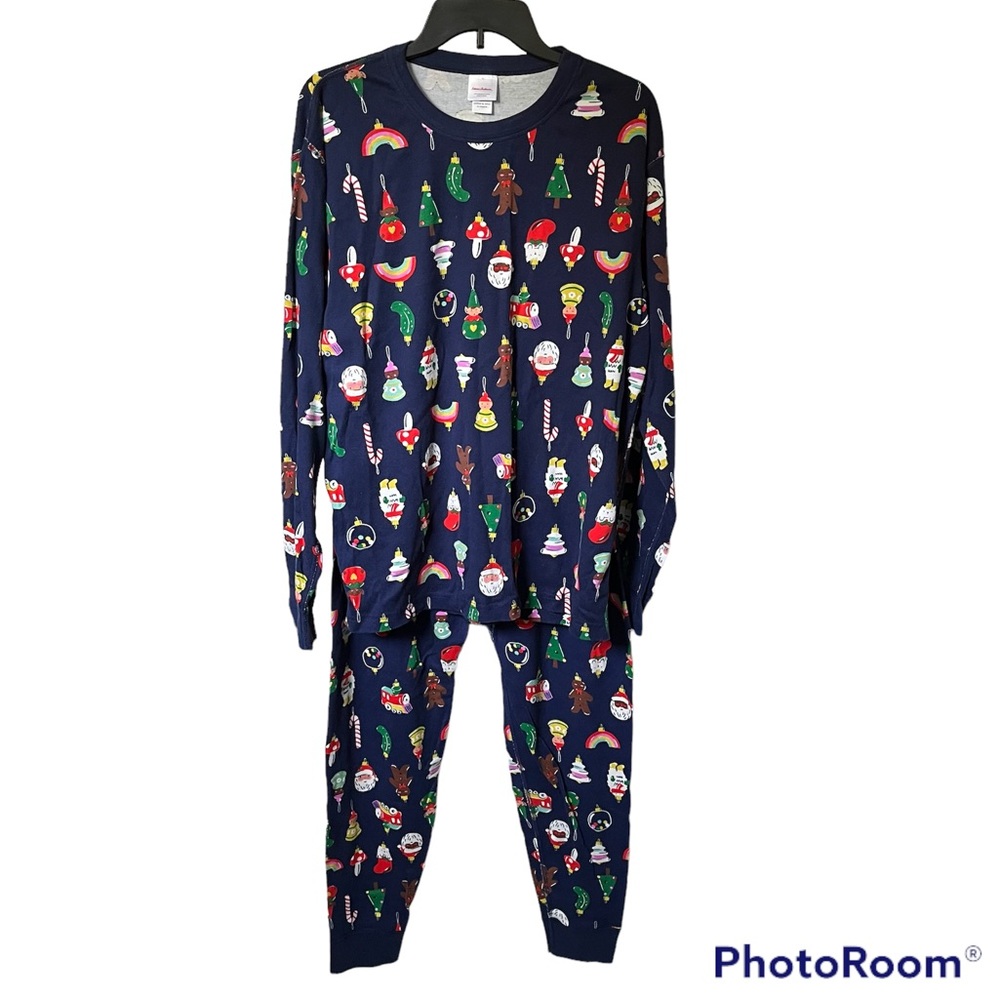2/$15 Hanna Andersson women’s blue Christmas pajama set women’s XL